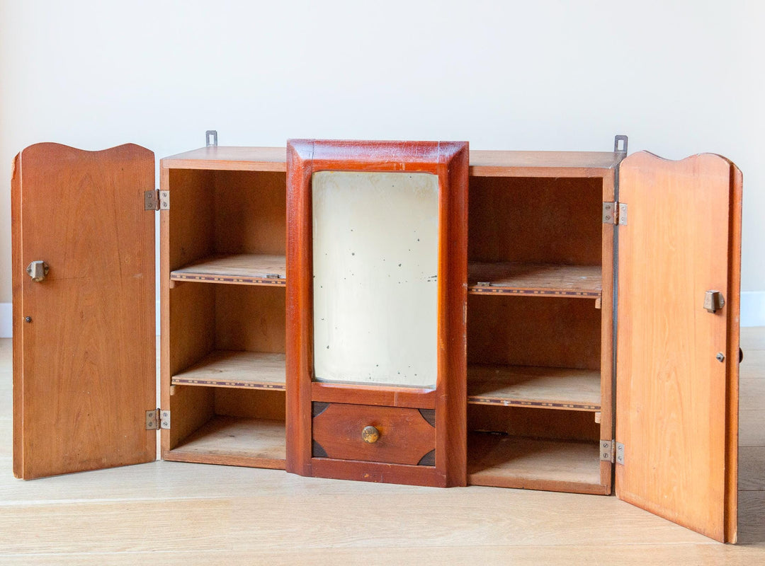 Antique French Medicine Cabinet with Mirror – Art Nouveau Style