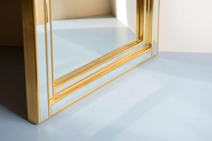 Vintage Deknudt Wall Mirror - Gold Arched Frame