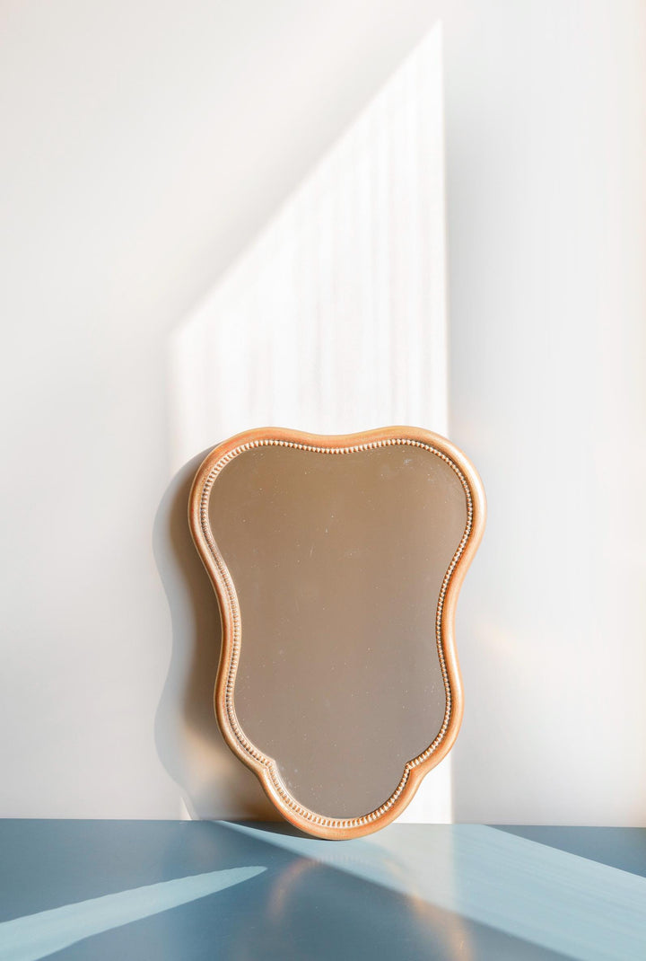 Vintage French Scalloped Gold Wall Mirror