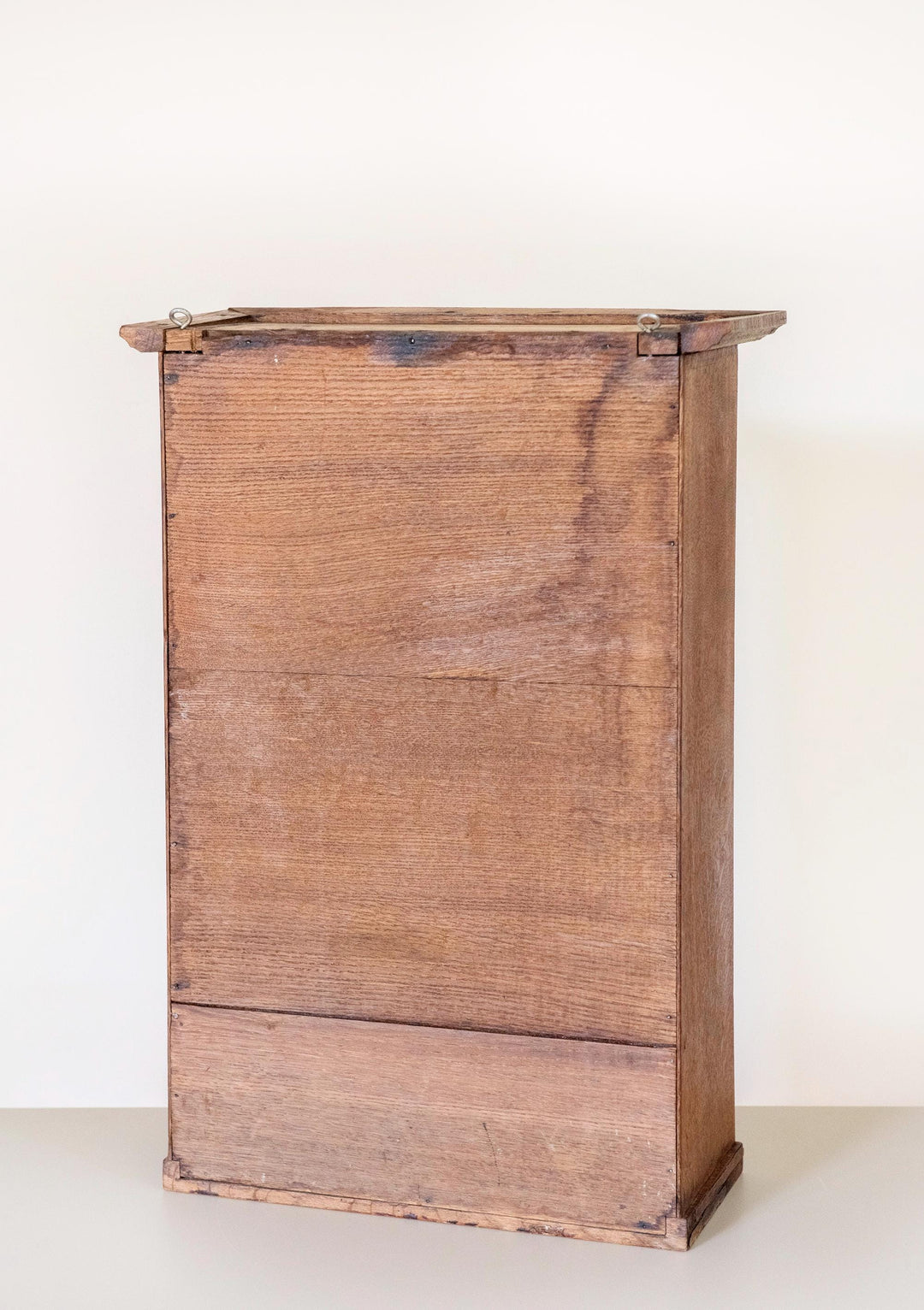 Antique Wooden Medicine Cabinet with Oval Mirror
