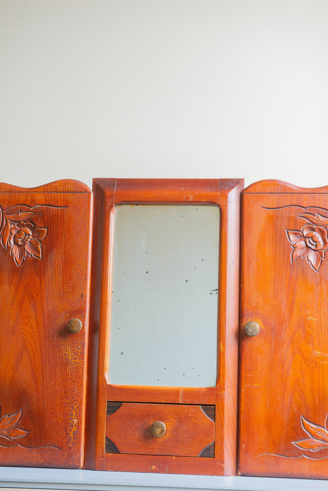 Antique French Medicine Cabinet with Mirror – Art Nouveau Style
