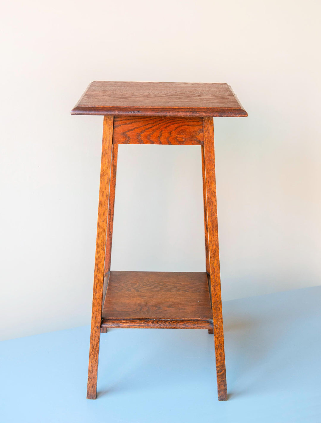 Art Deco Side Table - Solid Oak Two Tier Plant Stand