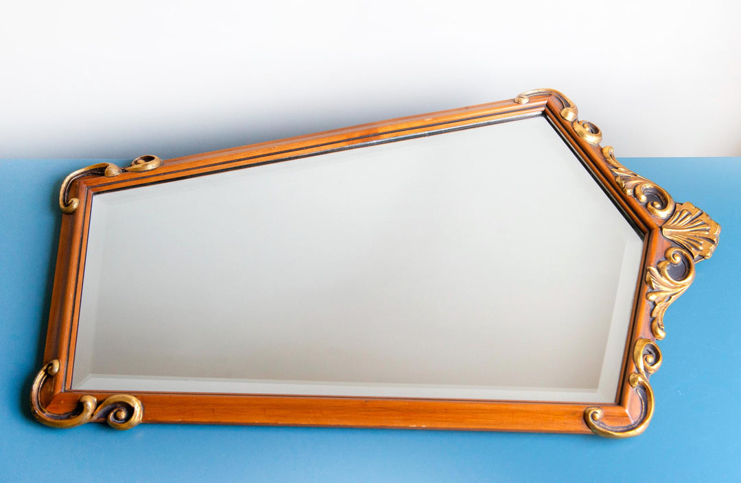 Ornate Vintage Wall Mirror - Beveled Glass
