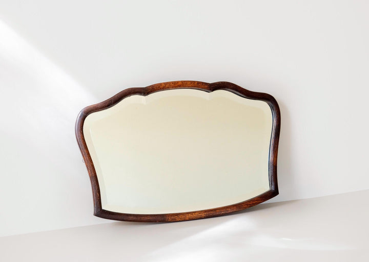 Antique Oak Wall Mirror - Dutch Victorian Wide Mirror