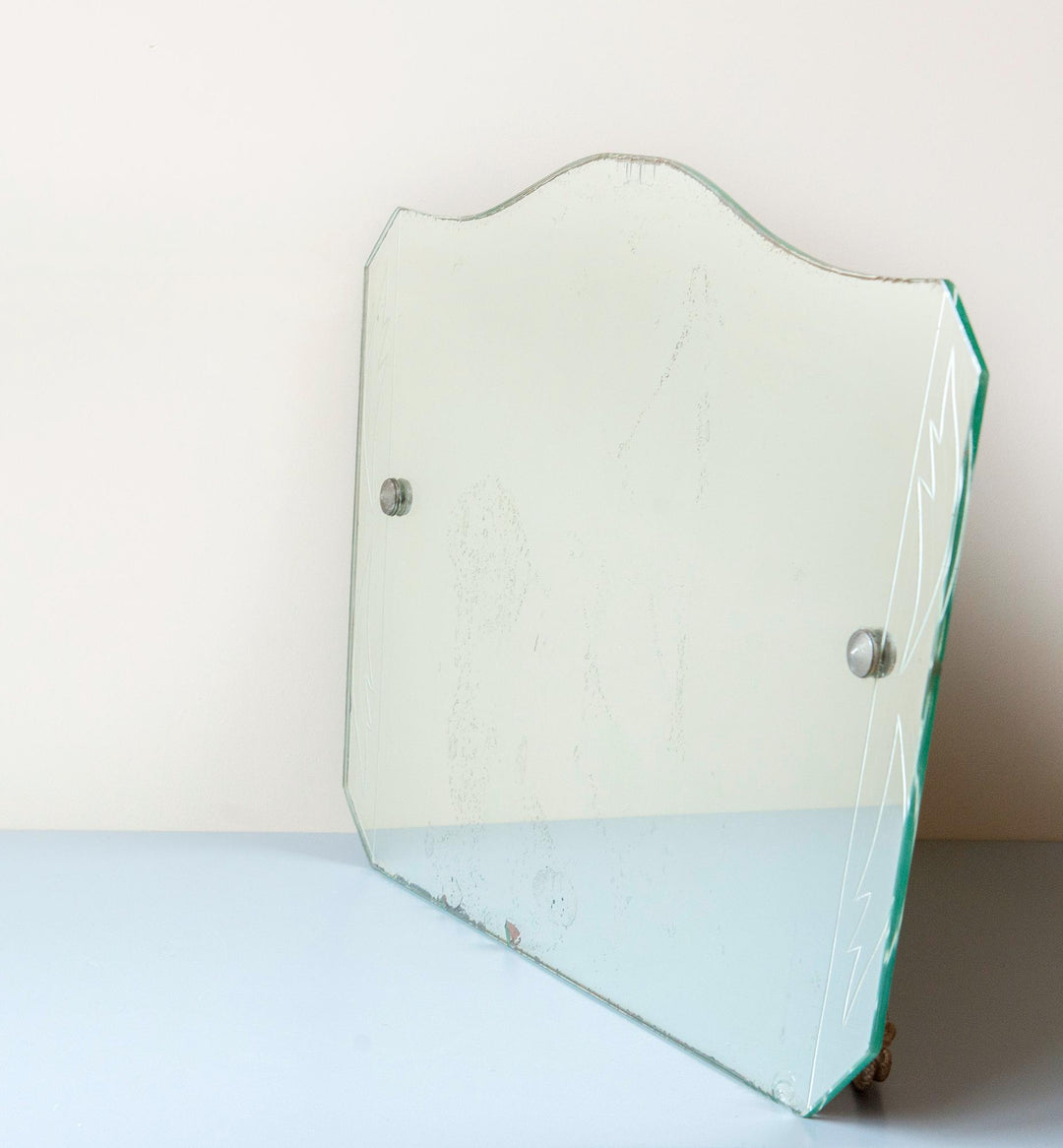 Antique Art Deco Frameless Beveled Wall Mirror