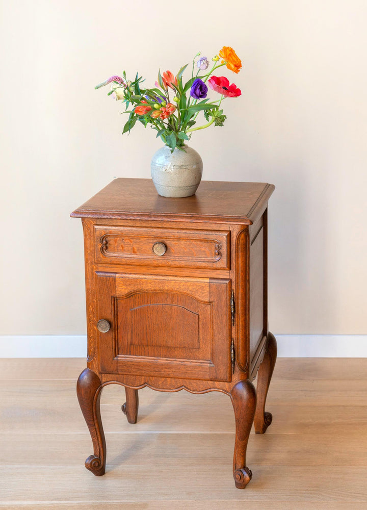 Vintage French Nightstand - Louis XV Style Bedside Cabinet