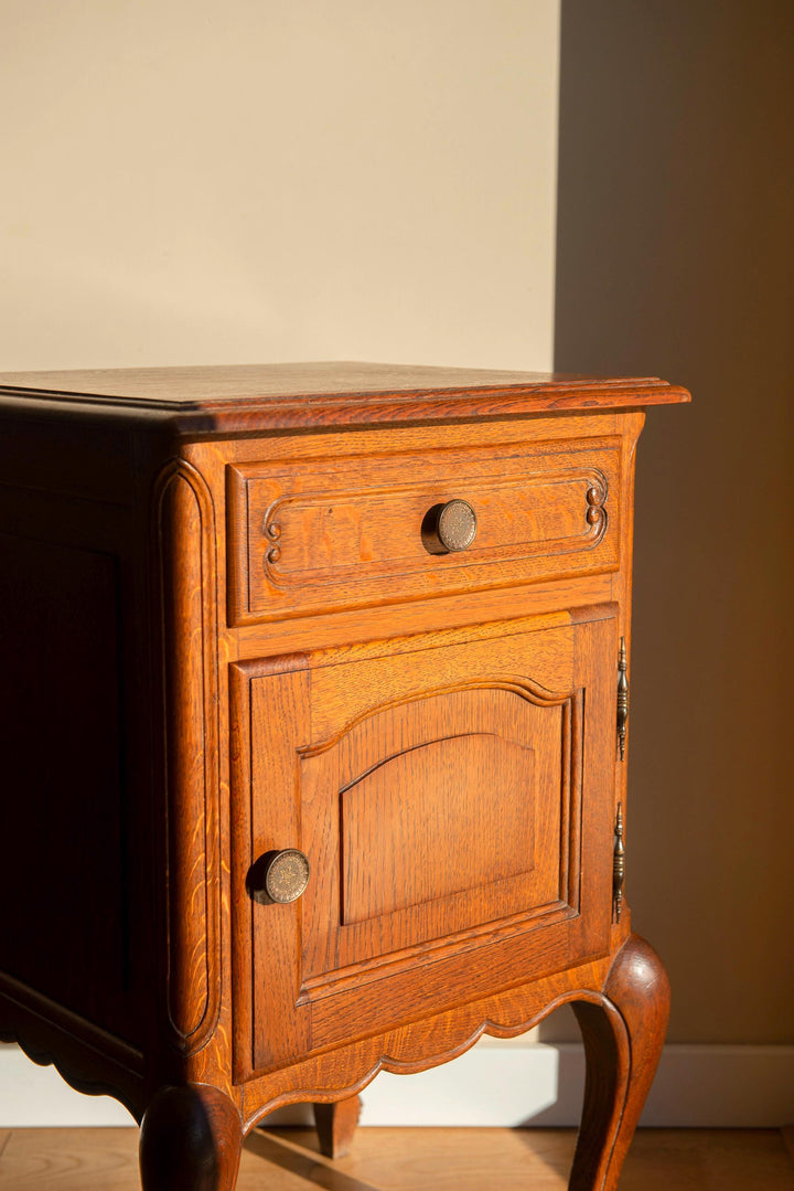 Vintage French Nightstand - Louis XV Style Bedside Cabinet