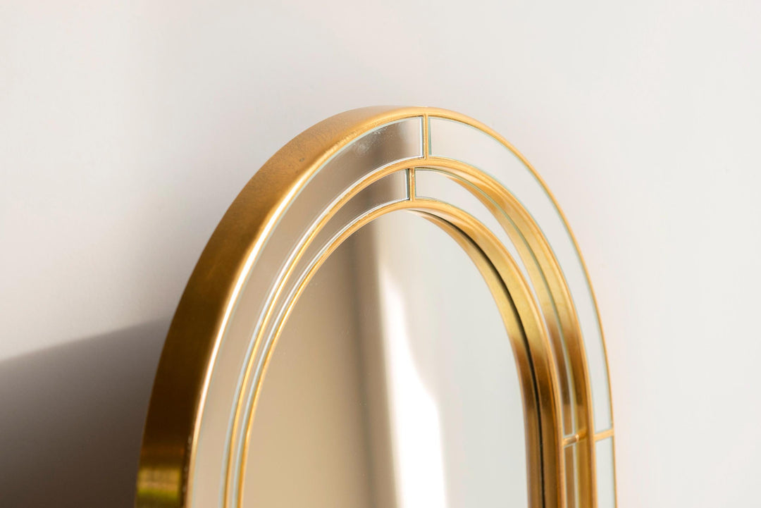 Vintage Deknudt Wall Mirror - Gold Arched Frame
