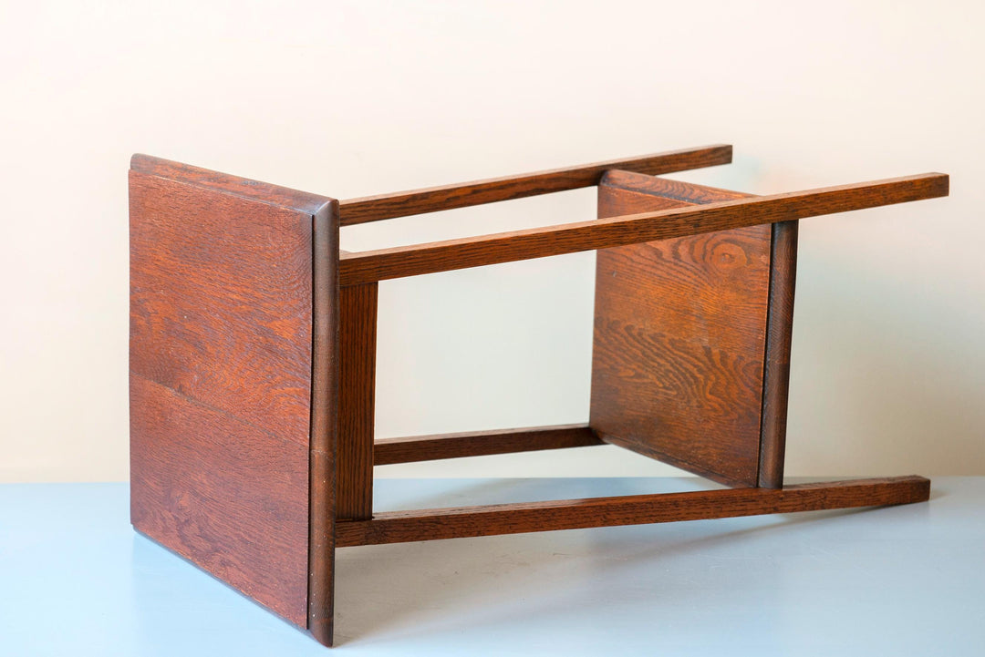 Art Deco Side Table - Solid Oak Two Tier Plant Stand