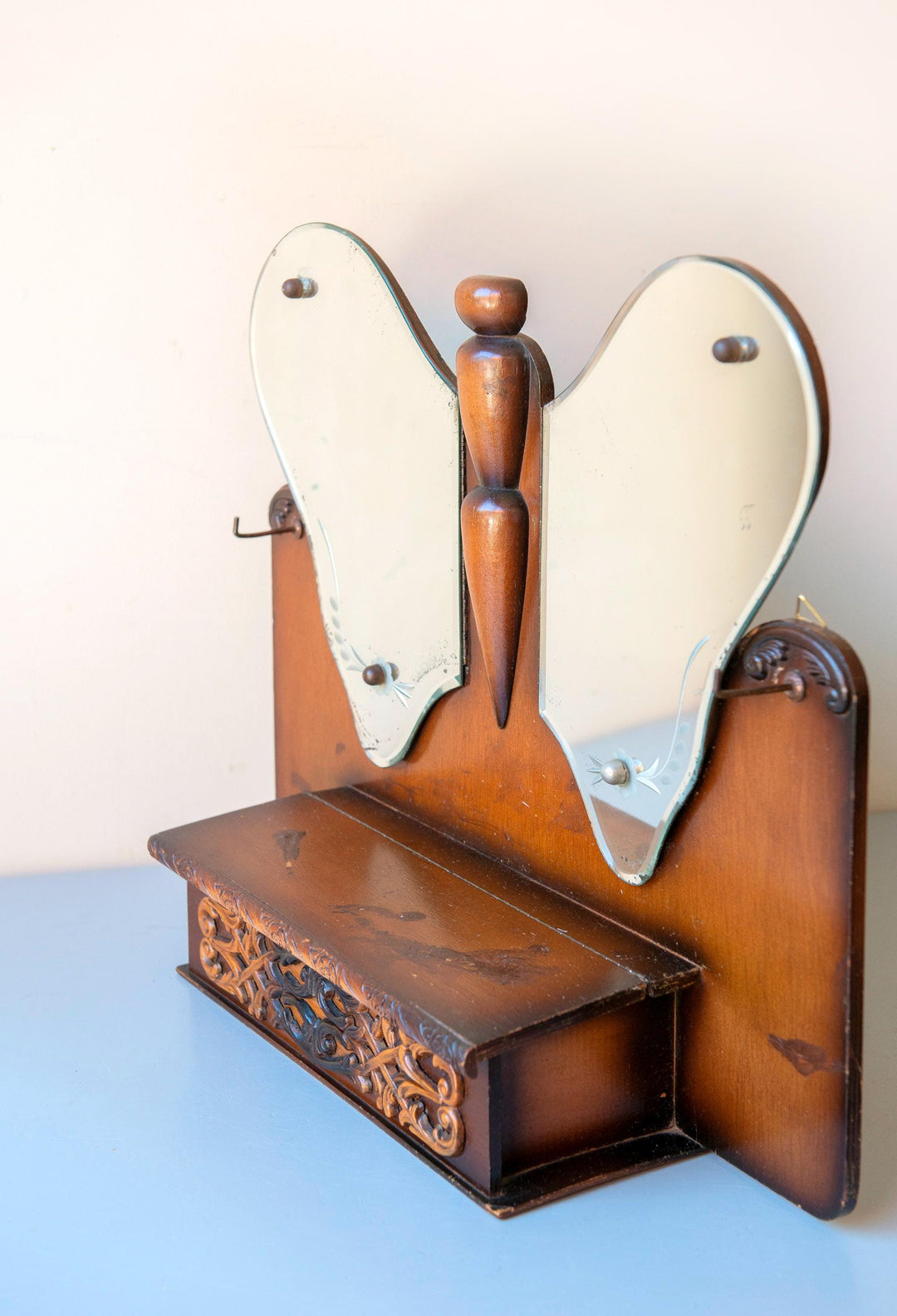 Vintage Butterfly Mirror Cabinet - Art Deco Storage Unit