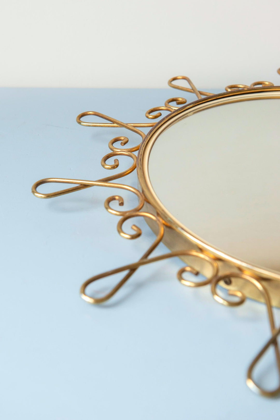 Vintage Belgian Convex Sunburst Mirror - Deknudt