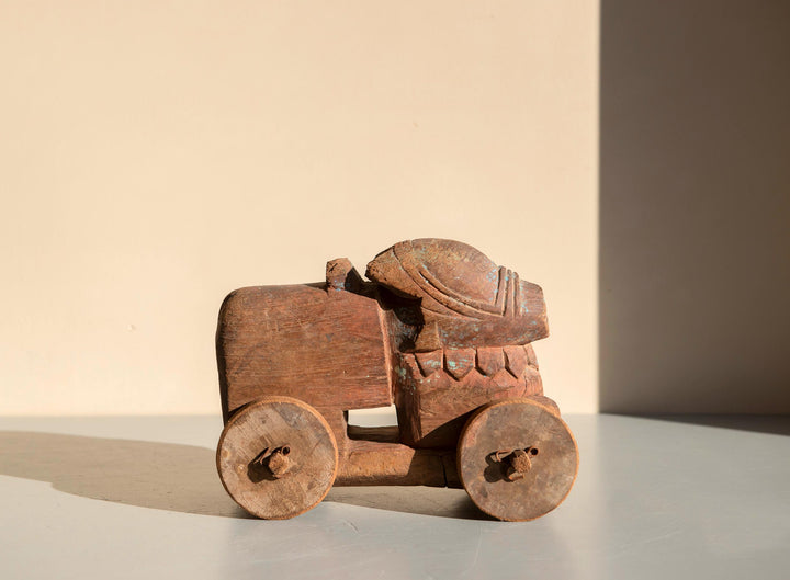 Antique Indian Nandi Bull on Wheels