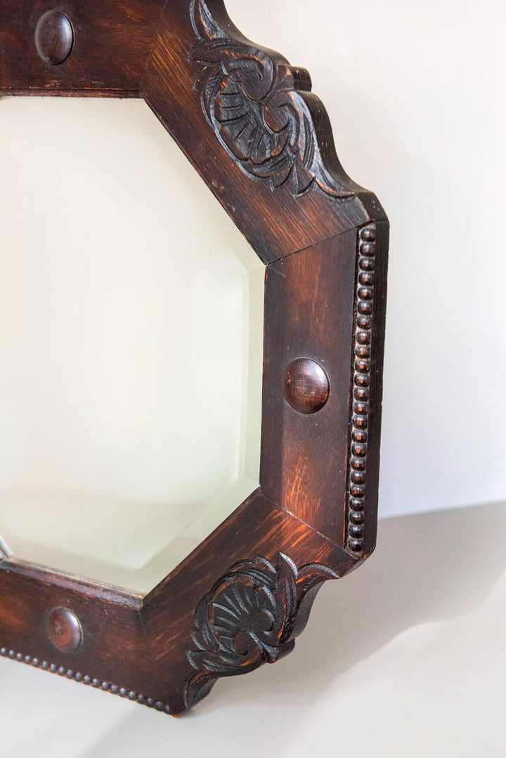 Antique Art Deco Octagonal Wall Mirror - Amsterdam School
