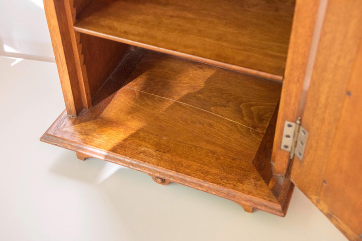 Antique German Neo-Gothic Oak Wall Cabinet