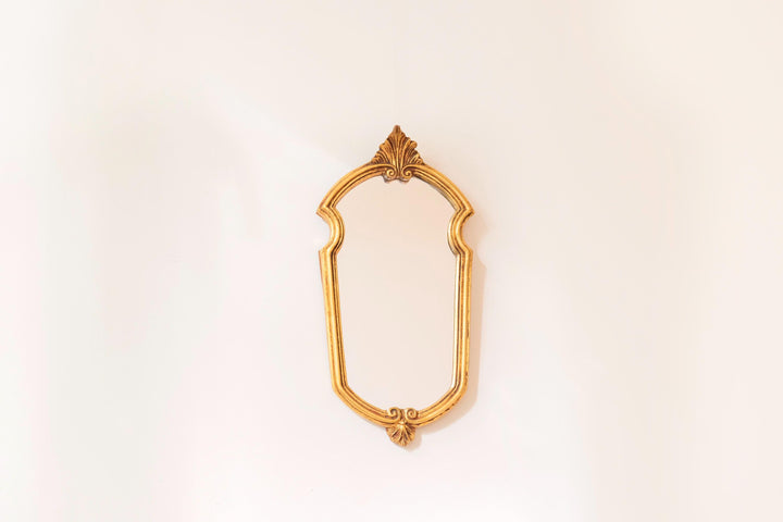 Vintage Gilt Wall Mirror With Crest - Ornate Rococo Style