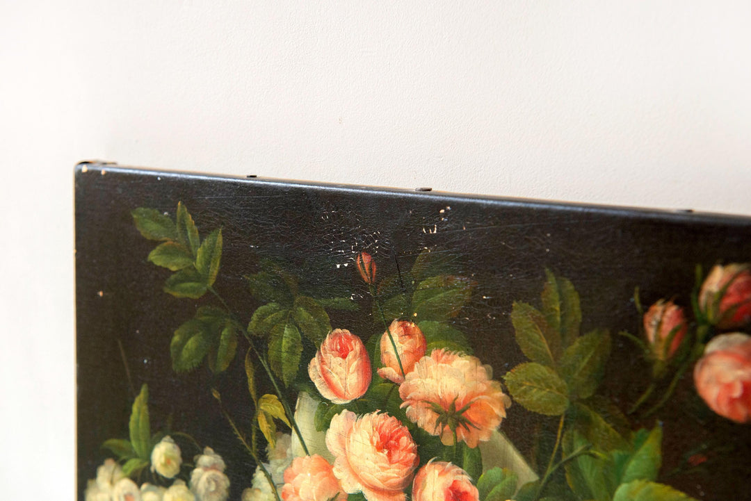 Antique Dutch Still Life Flower Painting on Canvas, 1900s