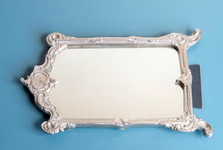 Vintage Ornate Silver Table Mirror