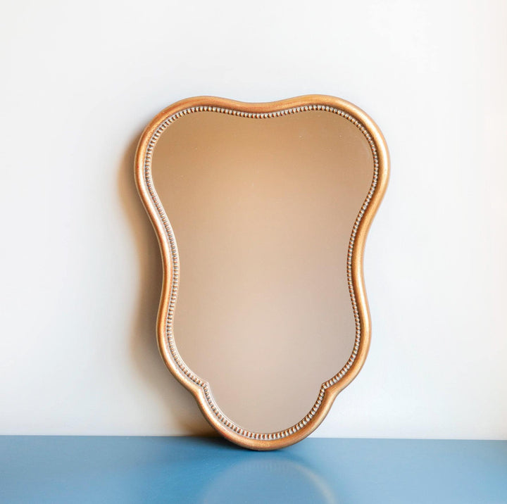 Vintage French Scalloped Gold Wall Mirror