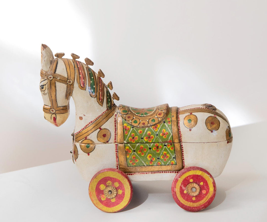 Antique Indian Wooden Horse Box