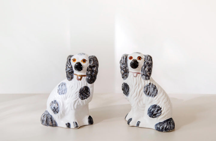 Antique English Staffordshire Style Spaniel Dogs