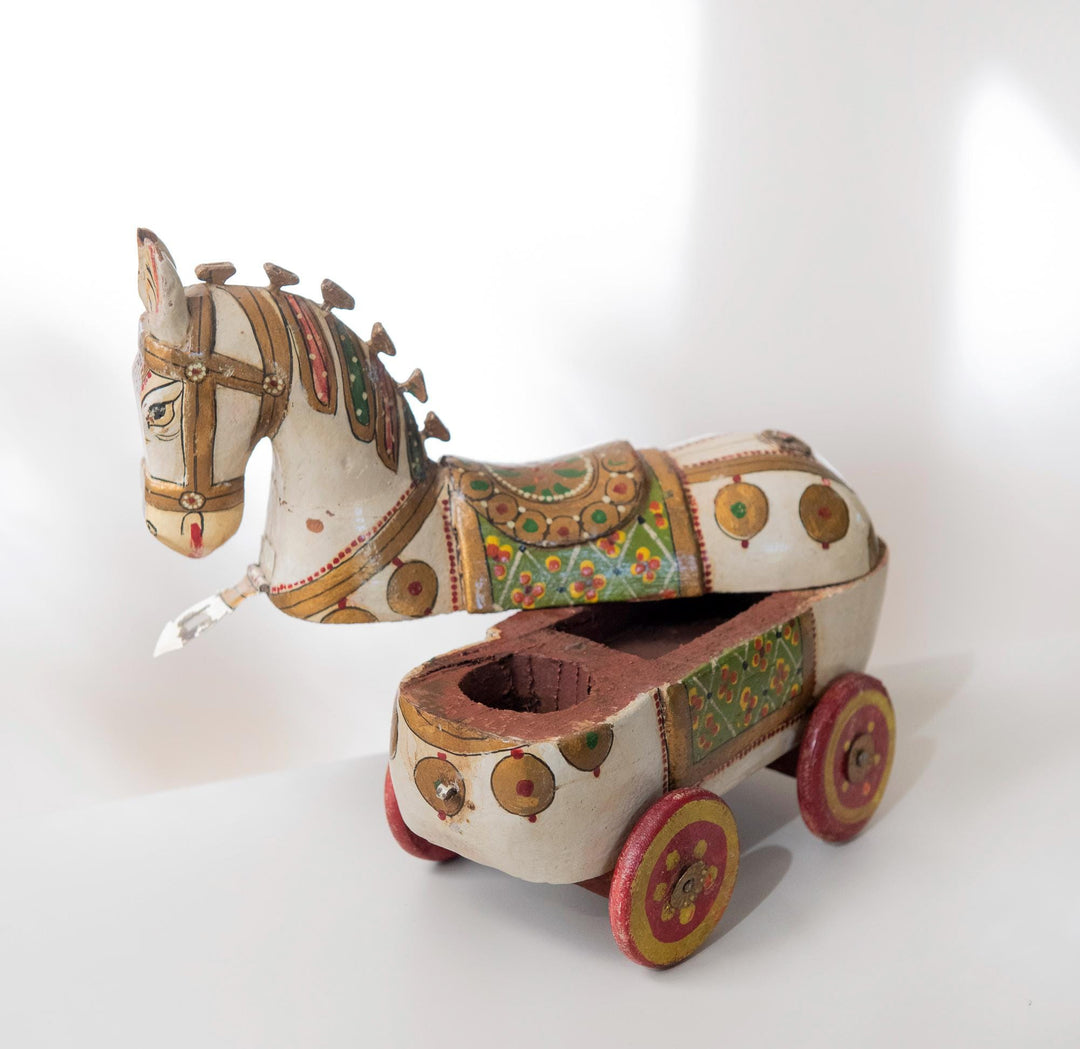 Antique Indian Wooden Horse Box