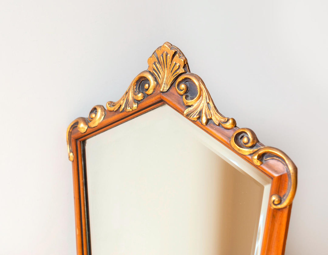 Ornate Vintage Wall Mirror - Beveled Glass
