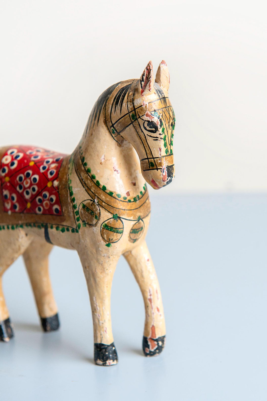 Small Antique Indian Rajasthani Wooden Wedding Horse