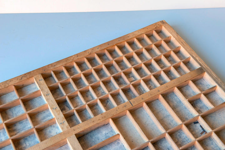 Vintage Printers Tray - Dutch Wooden Letterpress Drawer