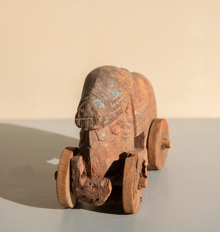 Antique Indian Nandi Bull on Wheels