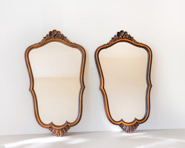 Vintage Scalloped Wall Mirror - French Rococo Style