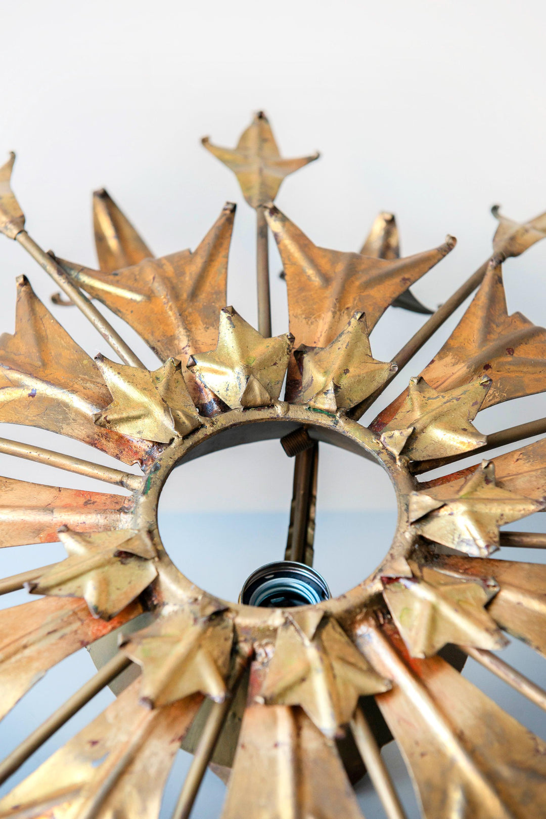Italian Sunburst Ceiling Lamp, 1960s