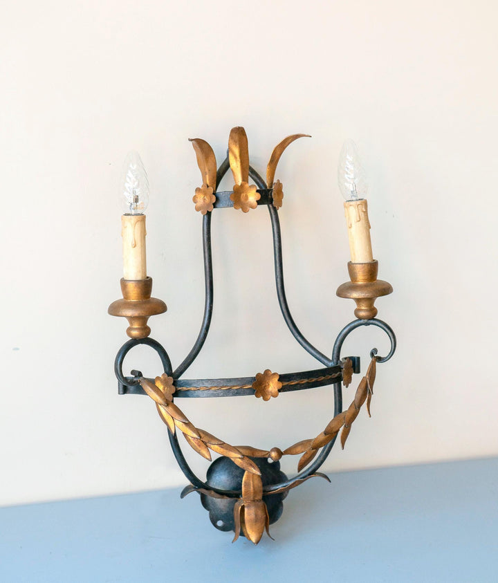Italian Florentine Wall Sconce, 1960s