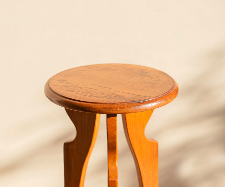 Vintage Art Deco Plant Stand - Round Wooden Etagere
