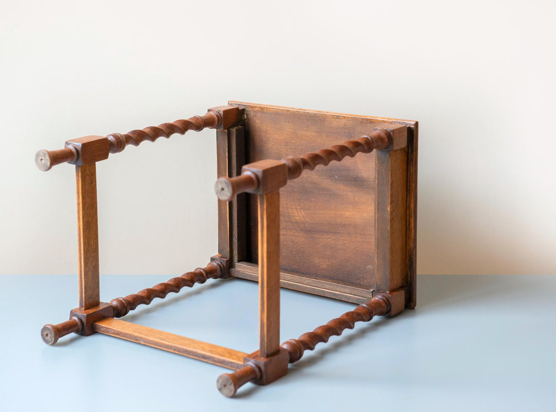 Antique Oak Barley Twist Side Table