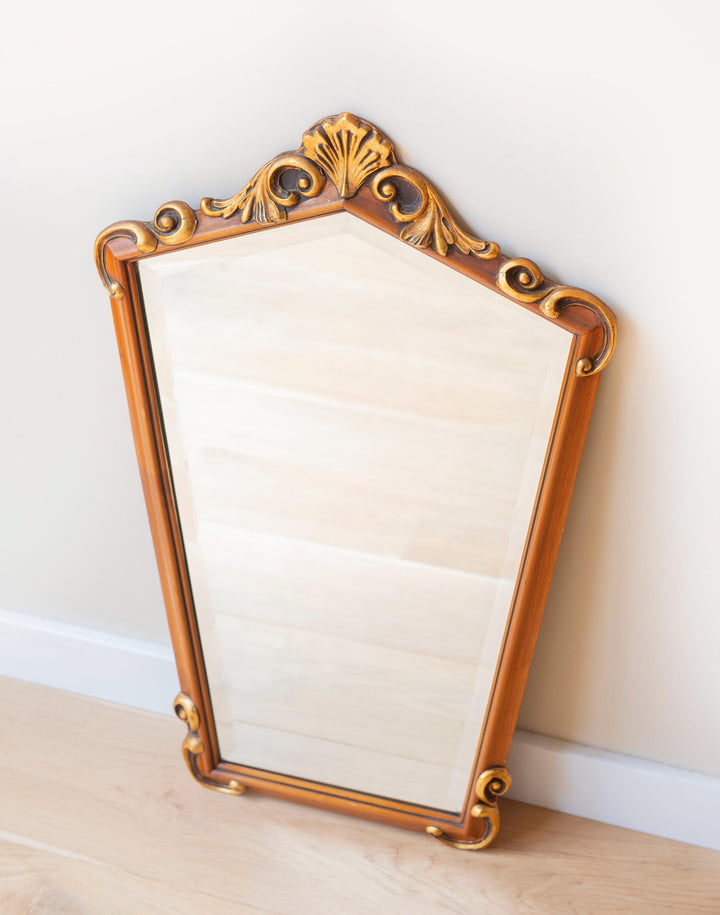 Ornate Vintage Wall Mirror - Beveled Glass
