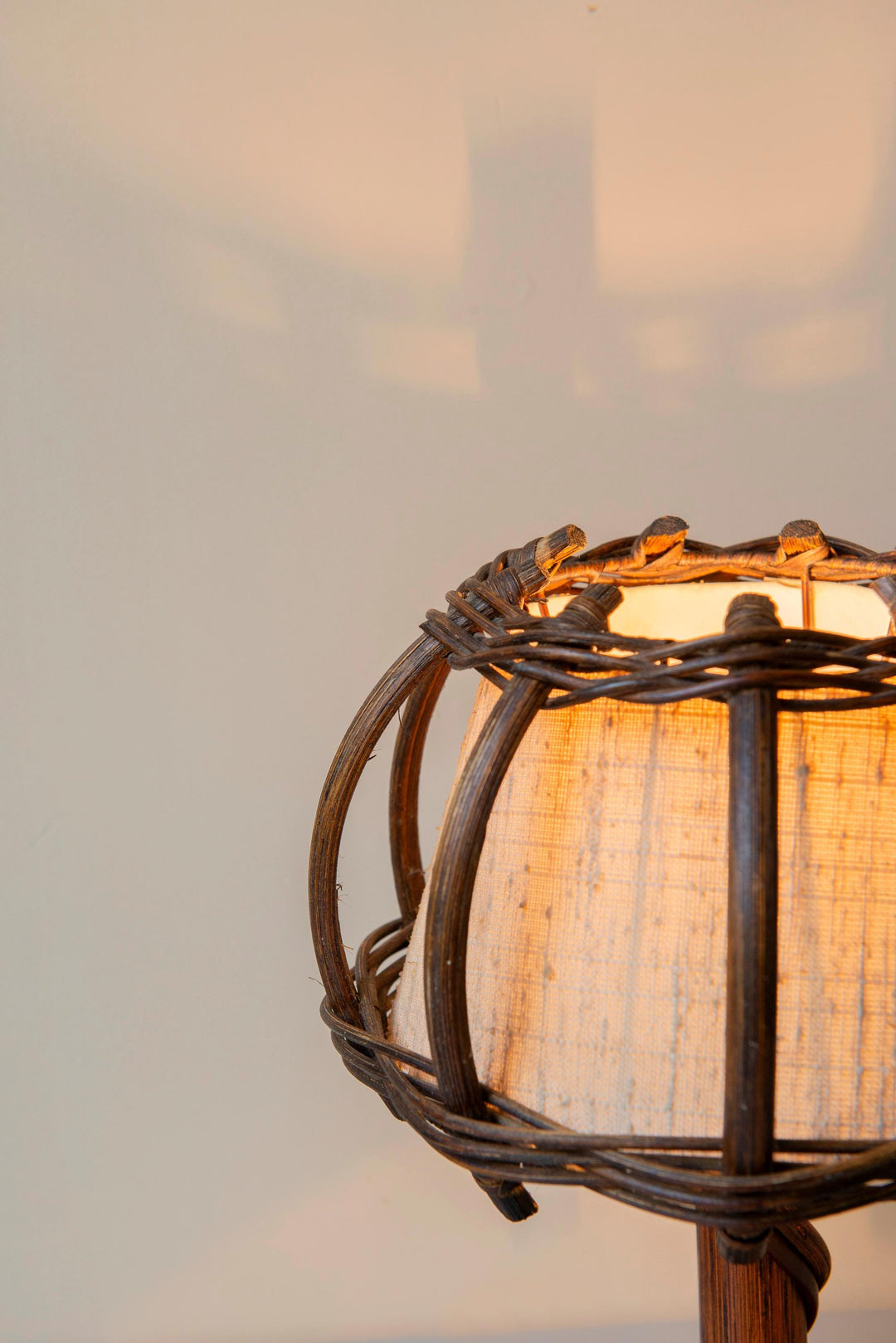 Vintage Bamboo Table Lamp by Louis Sognot, 1950s