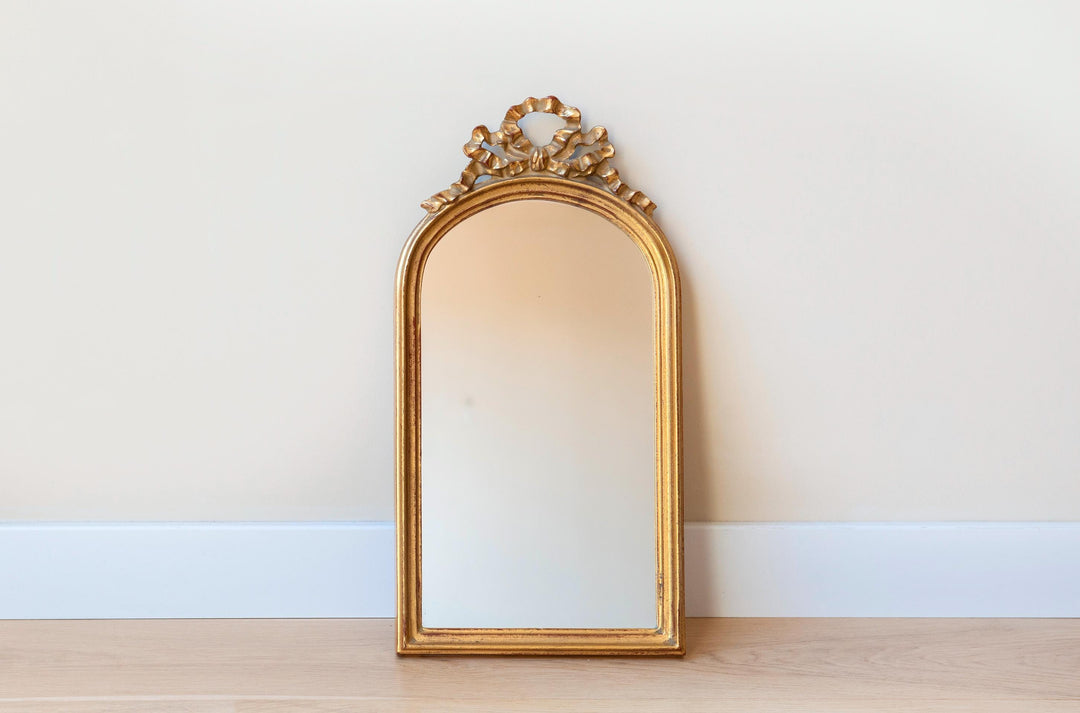 Vintage DeKnudt Belgian Gilt Bow Mirror, 1960s