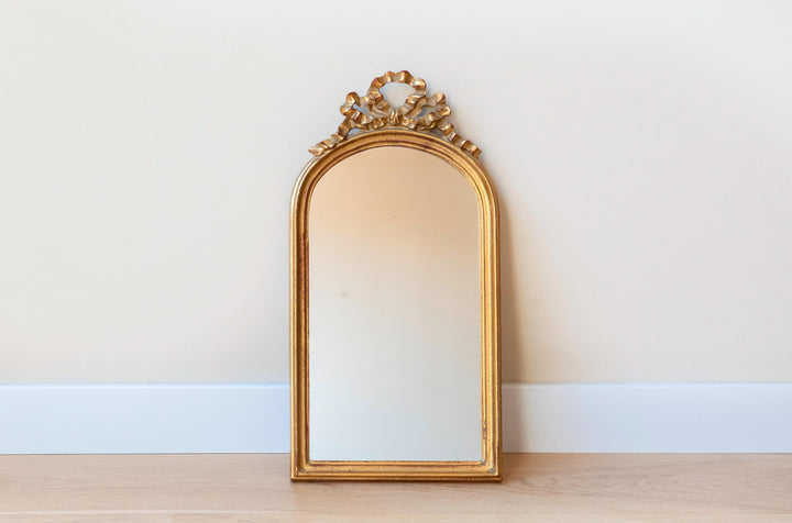Vintage DeKnudt Belgian Gilt Bow Mirror, 1960s