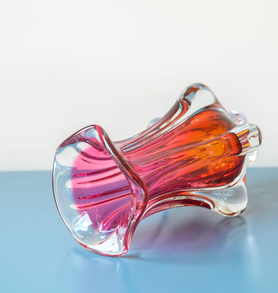 Vintage Josef Hospodka Pink Art Glass Vase