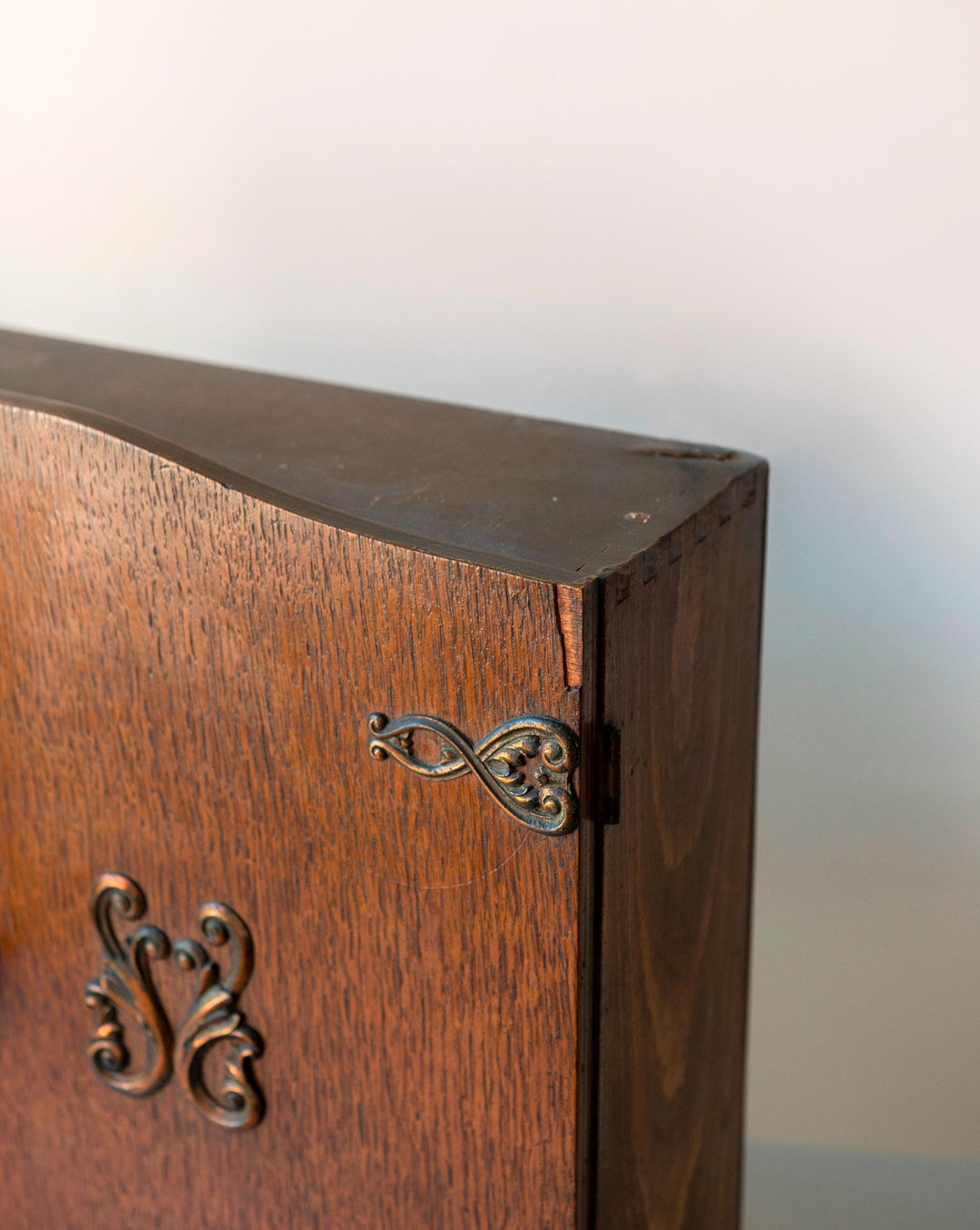 Vintage Oak Bathroom Cabinet with Mirror, 1930s
