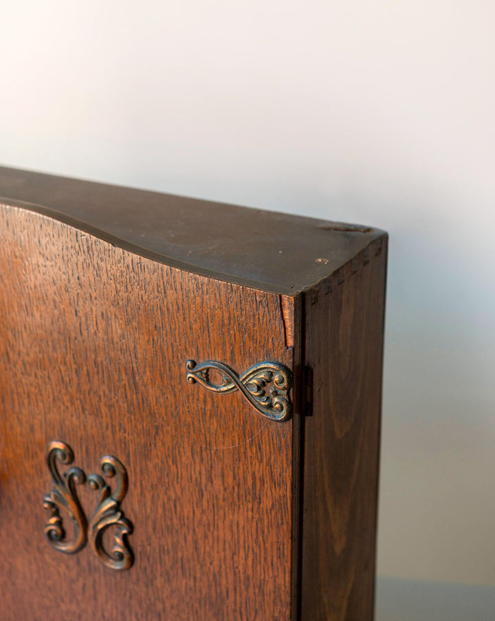 Vintage Oak Bathroom Cabinet with Mirror, 1930s