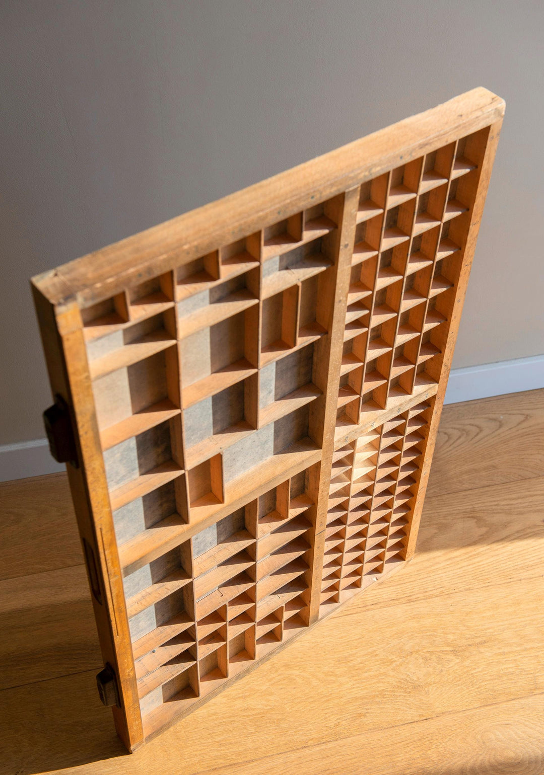Vintage Printers Tray - Dutch Wooden Letterpress Drawer