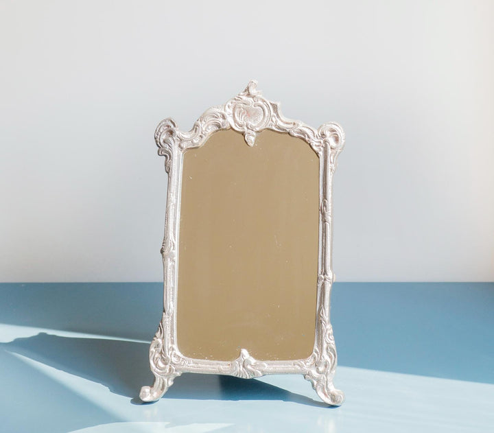 Vintage Ornate Silver Table Mirror