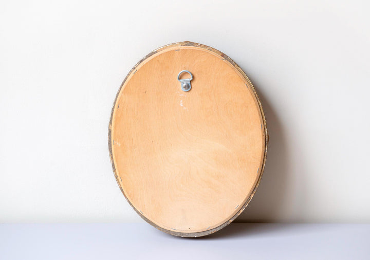 Vintage Belgian Oval Gold Wall Mirror – 1960s