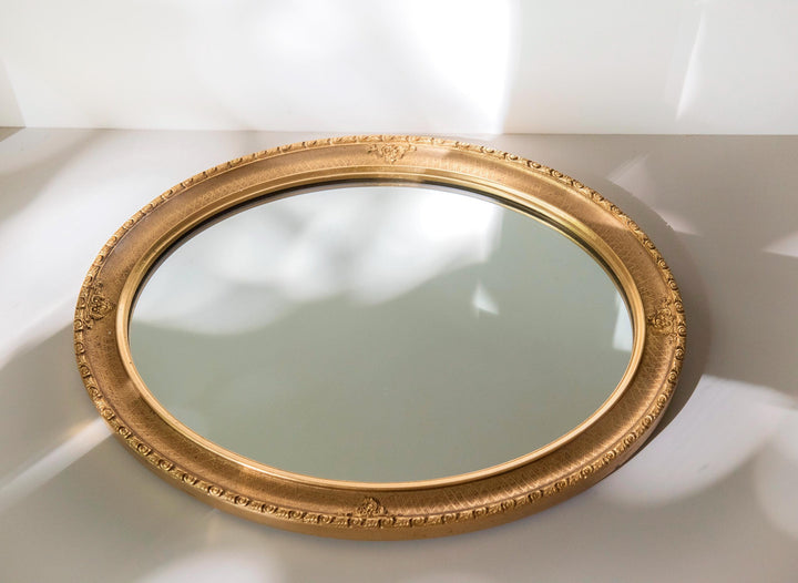 Vintage Dutch Oval Gold Mirror – 1960s