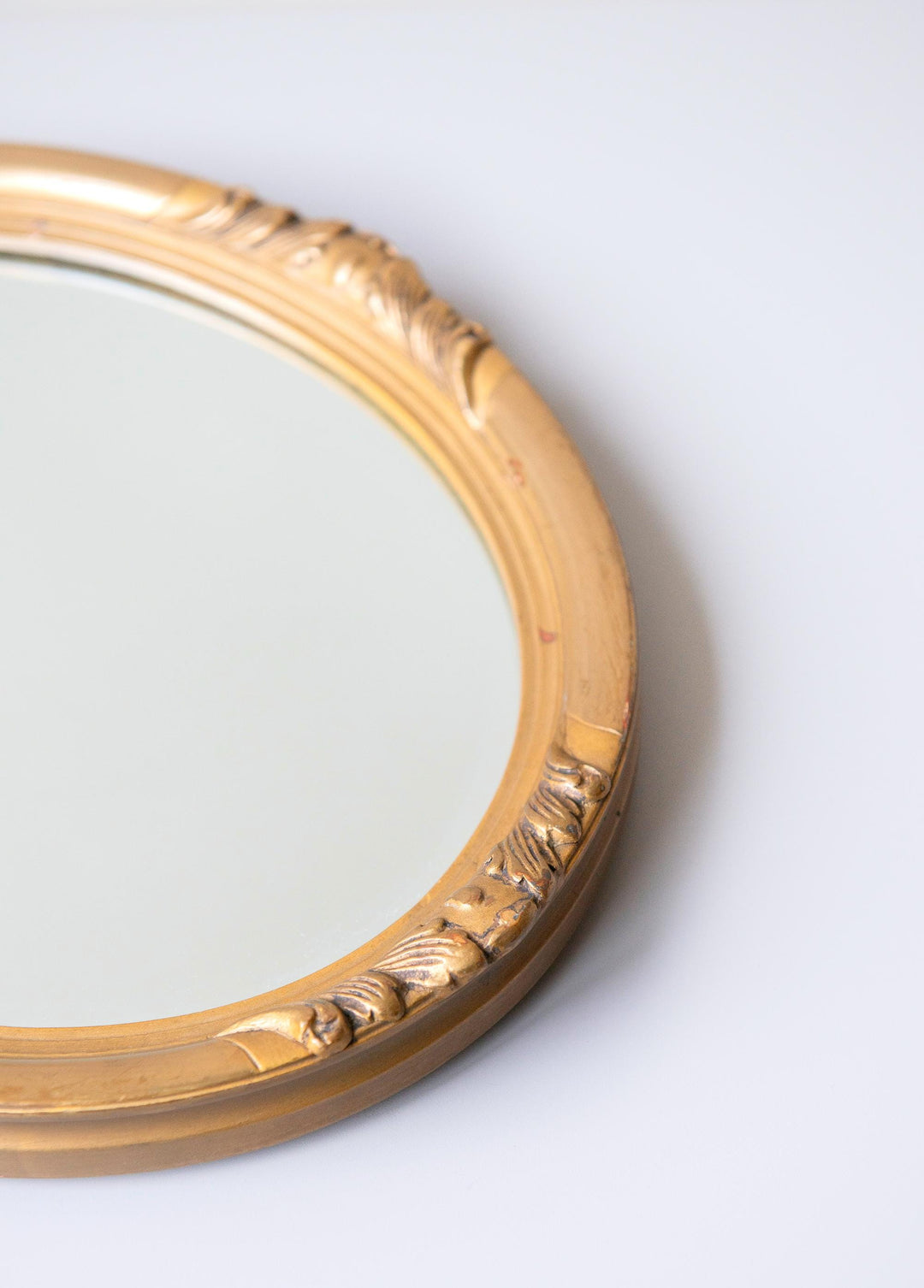 Vintage Belgian Oval Gold Wall Mirror – 1960s
