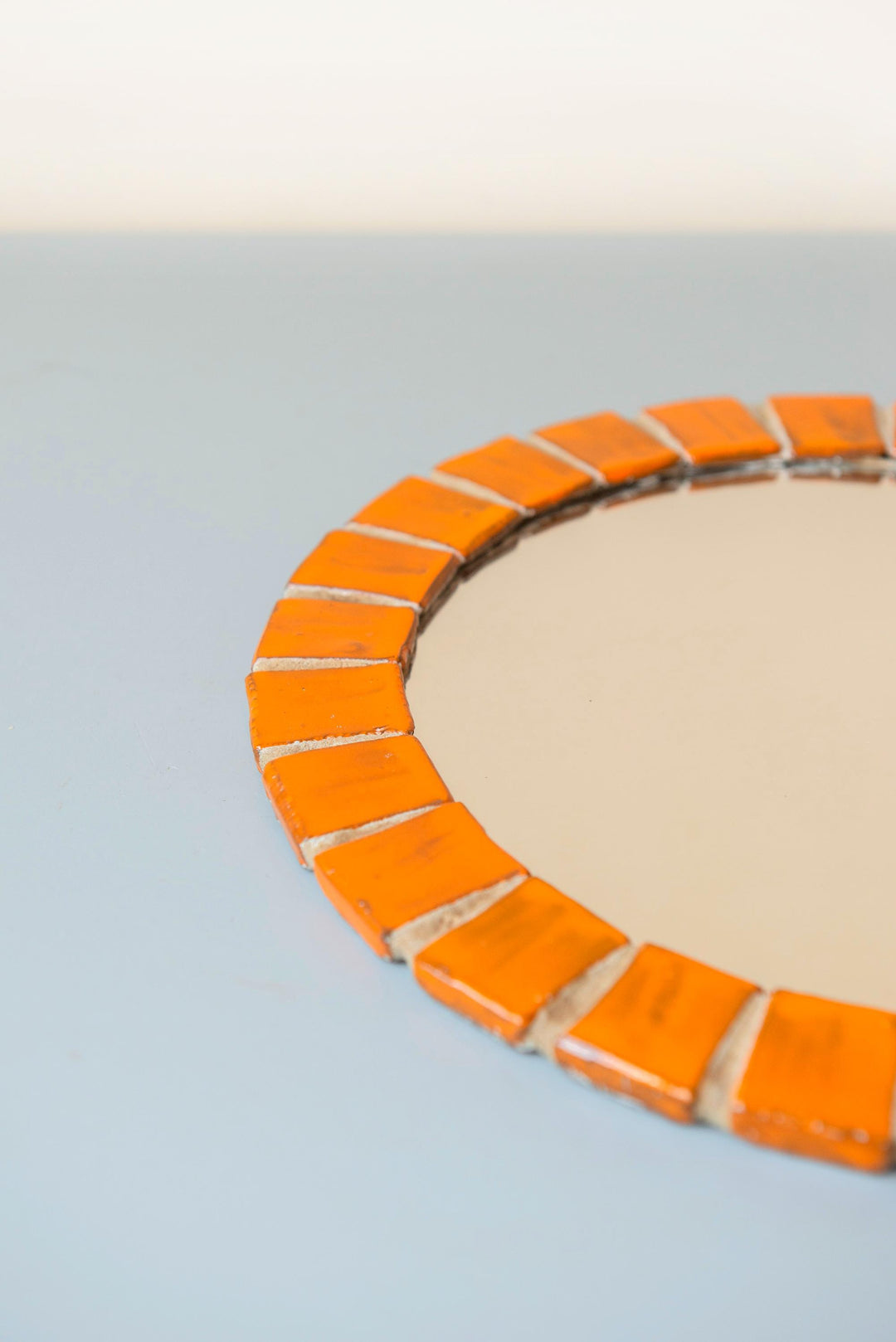 Vintage Orange Mosaic Tile Mirror, 1960s