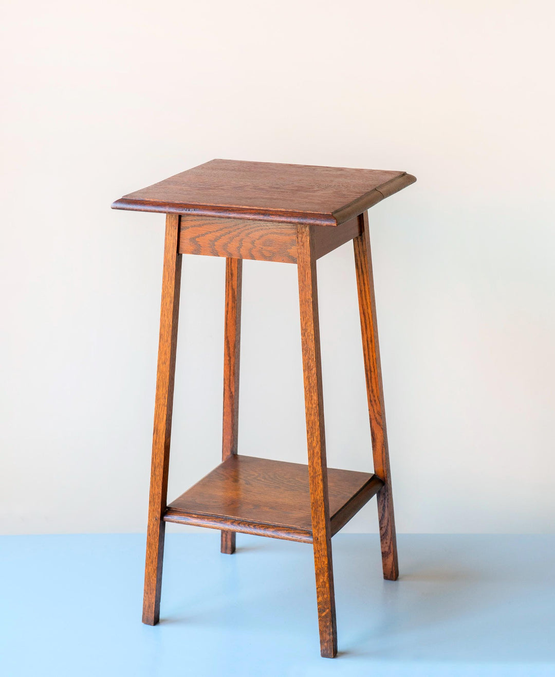 Art Deco Side Table - Solid Oak Two Tier Plant Stand