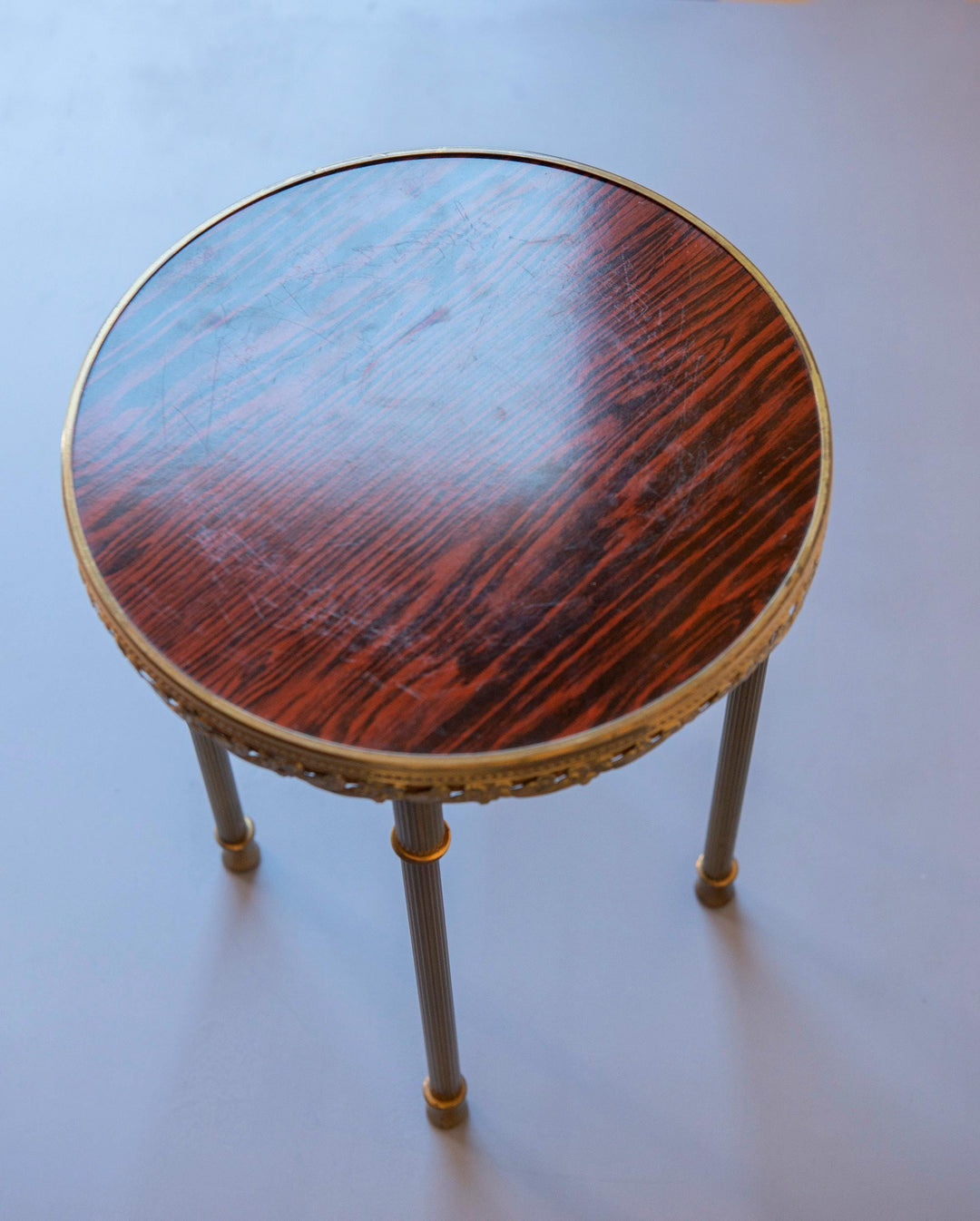Brass Round Side Table - Hollywood Regency Plant Stand