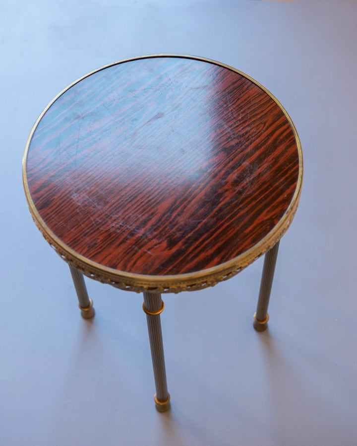 Brass Round Side Table - Hollywood Regency Plant Stand